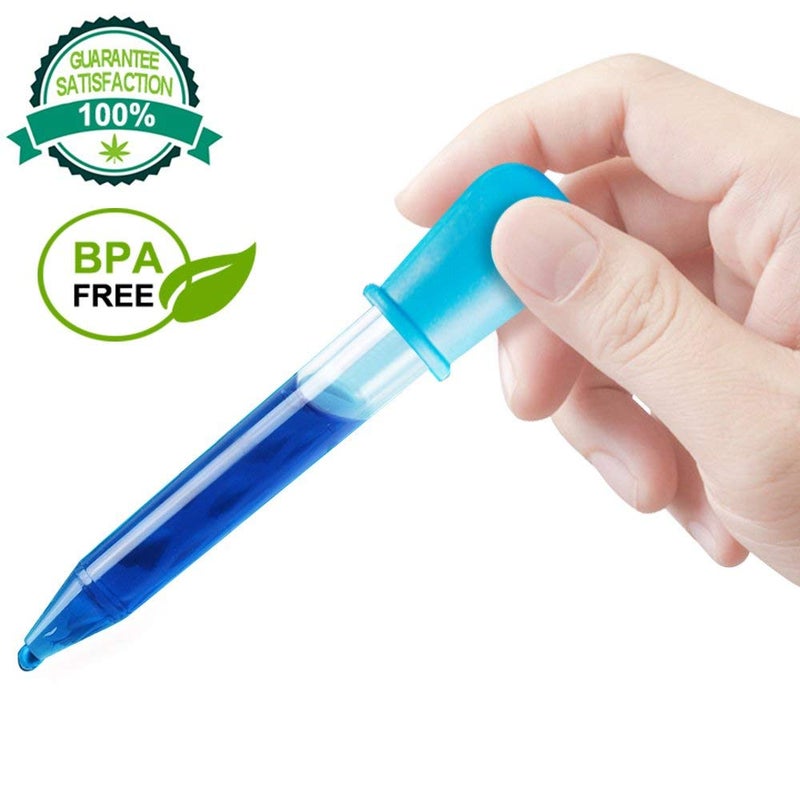 Skytail Skytail 5ml Liquid Droppers Clear Medicine Silicone and Plastic Pipettes Eye Dropper with Bulb Tip for Kids Candy Molds Gummy Bear Gelatin Maker Oil Science Crafts Projects Pack of 5  - Image 3
