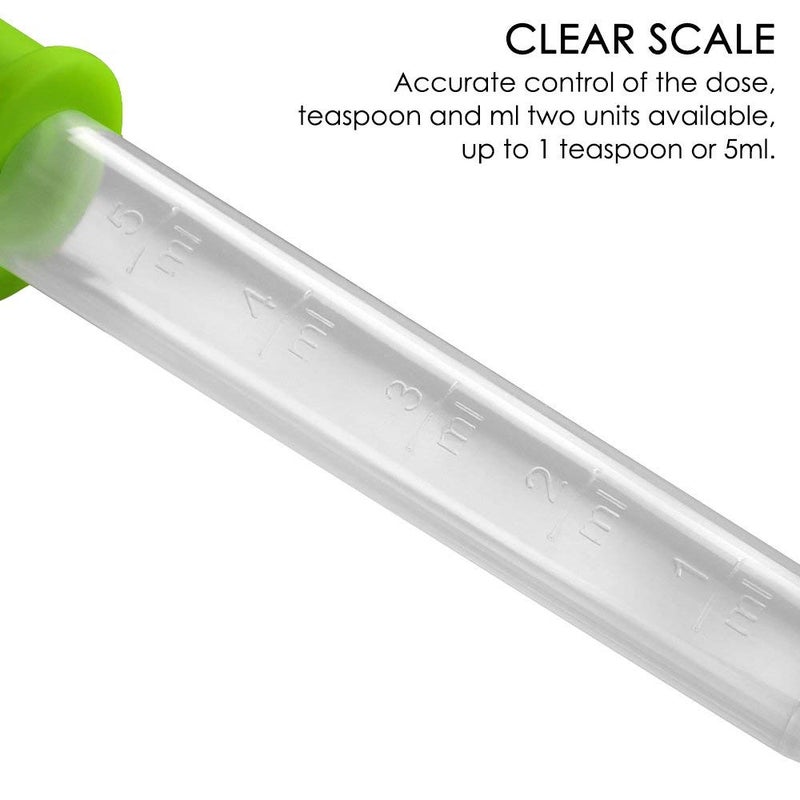 Skytail Skytail 5ml Liquid Droppers Clear Medicine Silicone and Plastic Pipettes Eye Dropper with Bulb Tip for Kids Candy Molds Gummy Bear Gelatin Maker Oil Science Crafts Projects Pack of 5  - Image 2