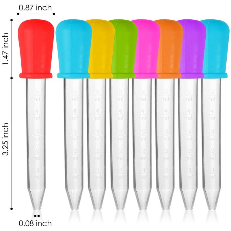 Skytail Skytail 5ml Liquid Droppers Clear Medicine Silicone and Plastic Pipettes Eye Dropper with Bulb Tip for Kids Candy Molds Gummy Bear Gelatin Maker Oil Science Crafts Projects Pack of 5  - Image 4