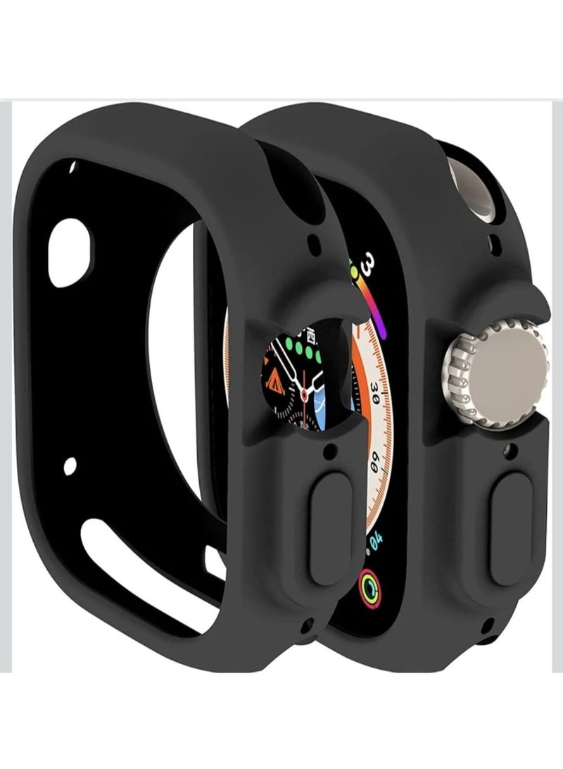 •	ايطار حماية ساعة ابل الون اسود مقاس ٤٥ ملي - Image 1