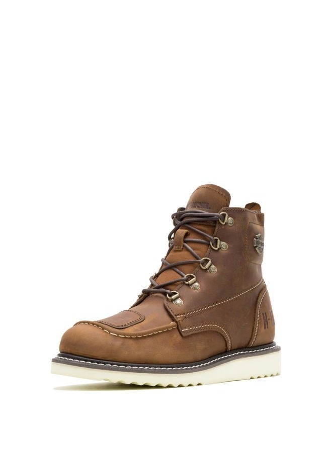 HARLEY DAVIDSON Harley-Davidson FOOTWEAR Men's Hagerman Leather Motorcycle Wedge Boot, Brown, 10.5 - Image 1