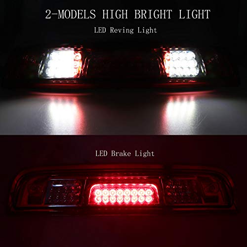 Tresound for 2014-2018 Chevrolet Silverado/GMC Sierra 1500 2500HD 3500HD 3rd Third Brake Light Cargo Light High Mount Lamp LED Stop Light (Red) - Image 3