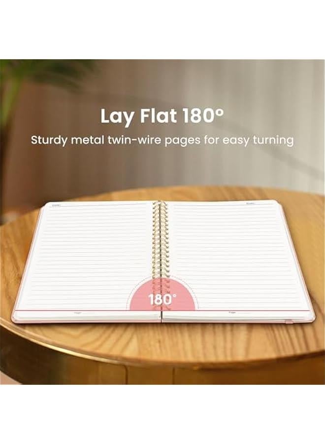 Arabest Lined Spiral Journal Notebook for Women & Men, 140 s, College Ruled Hardcover Notebook for Work & Note Taking, Journals for Writing, A5(6x8) - Pink - Image 4