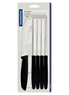 TRAMONTINA Since 1911,Made in Brazil- Plenus 6 Pieces Fruit Knife Set with Stainless Steel Blades and Black Polypropylene Handles  - Image 4