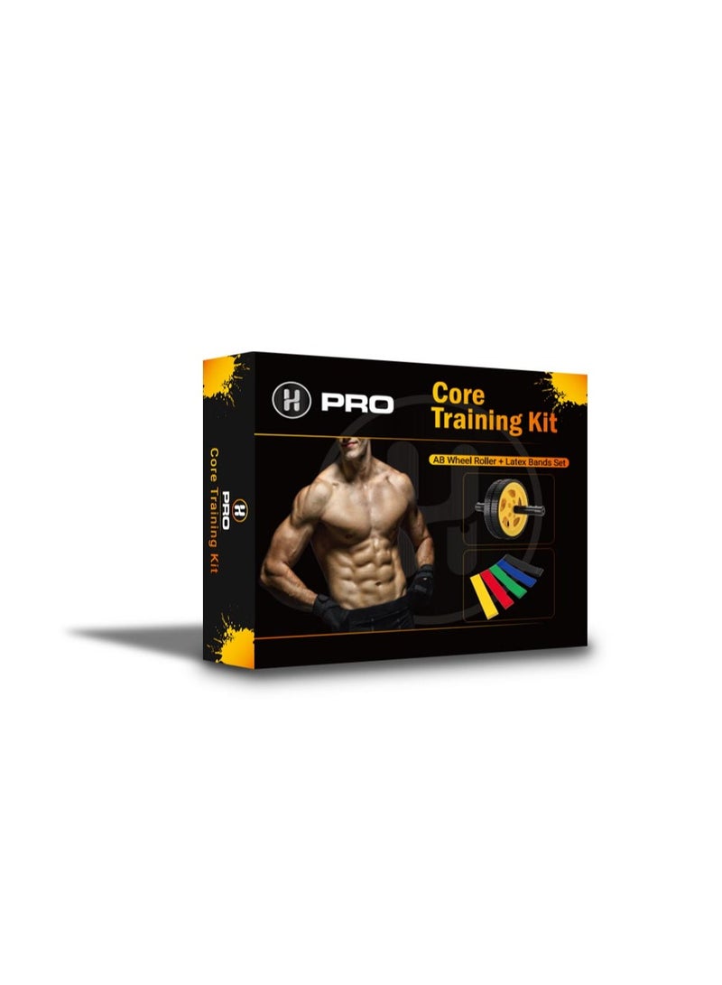 أتش برو مجموعة عجلة البطن مع شريط لاتكس من إتش إم سبورتس| مثالية لتدريب القوة الأساسية والثبات - Image 4