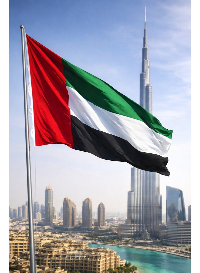 Premium UAE National Flag Minimatt Fabric (1.5 x 1.2 M) , Durable Outdoor & Indoor Flag for Home, Office, Events & Celebrations - Image 2