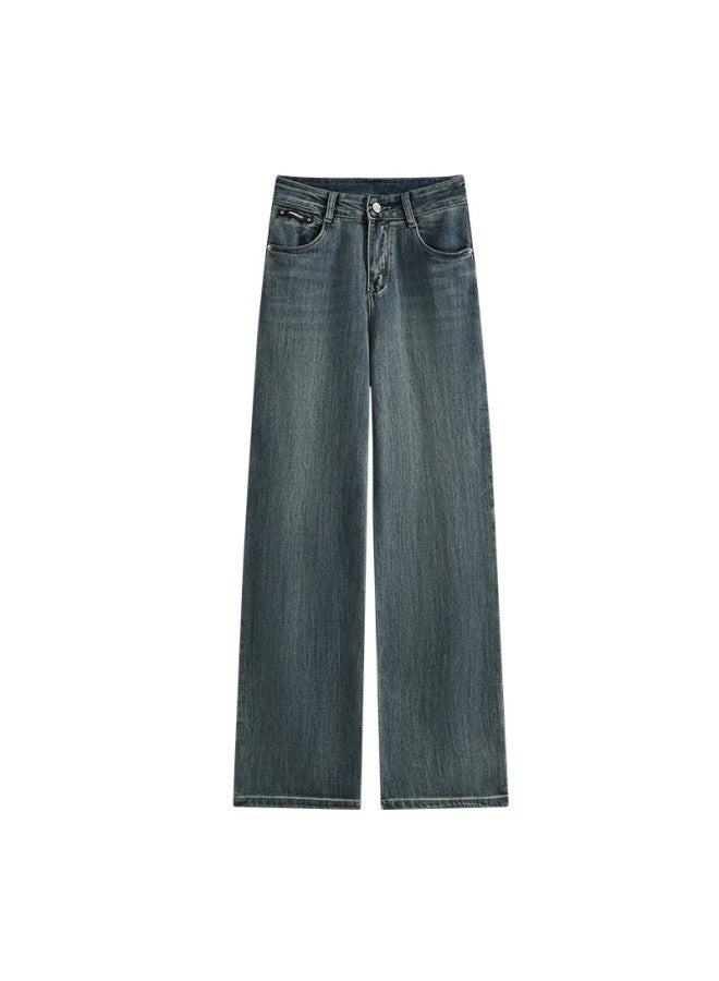 She enjoys Taxiang Women's Slim-fit Wide-leg Jeans, High-end Slimming Vintage Versatile Straight-leg Pants T52n091 - Image 2