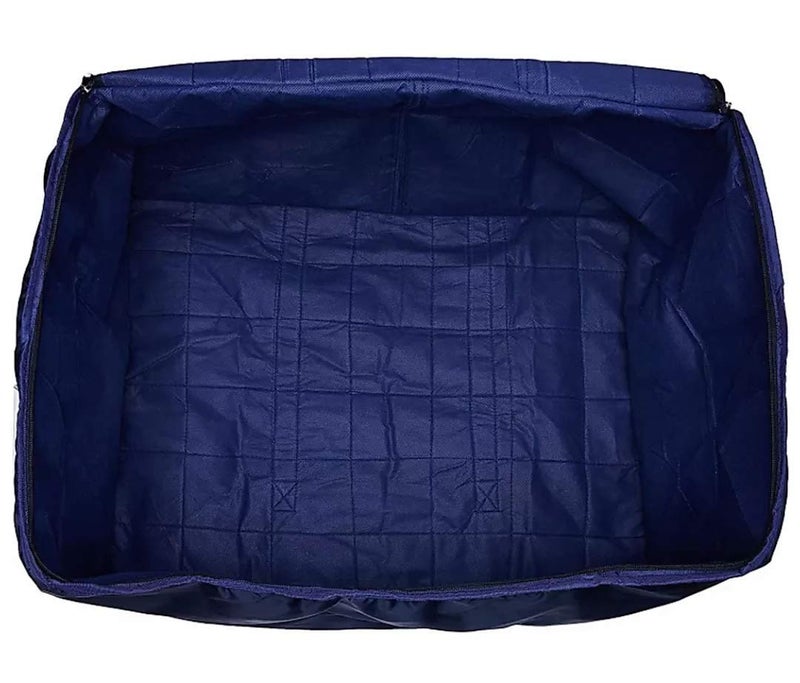 CUSTOMARY Nylon Double Bed Blanket Bag Cover/Saree Bag/Household Storage Bag with water proof dust proof (Pack of 1) (Navy Blue), 54 cm - Image 3