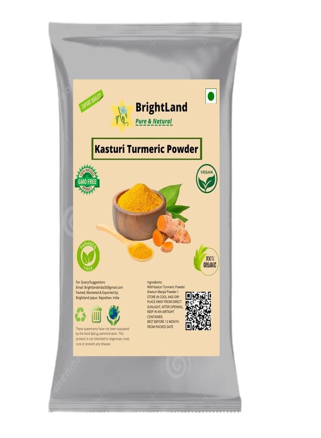 Brightland Natural Organic Wild Turmeric Powder Kasthuri Manjal Powder | Kasthuri Haldi Powder | Curcuma Aromatica | Jangli Amba Haldi For Skin&Face Whitening (100gm) - Image 1