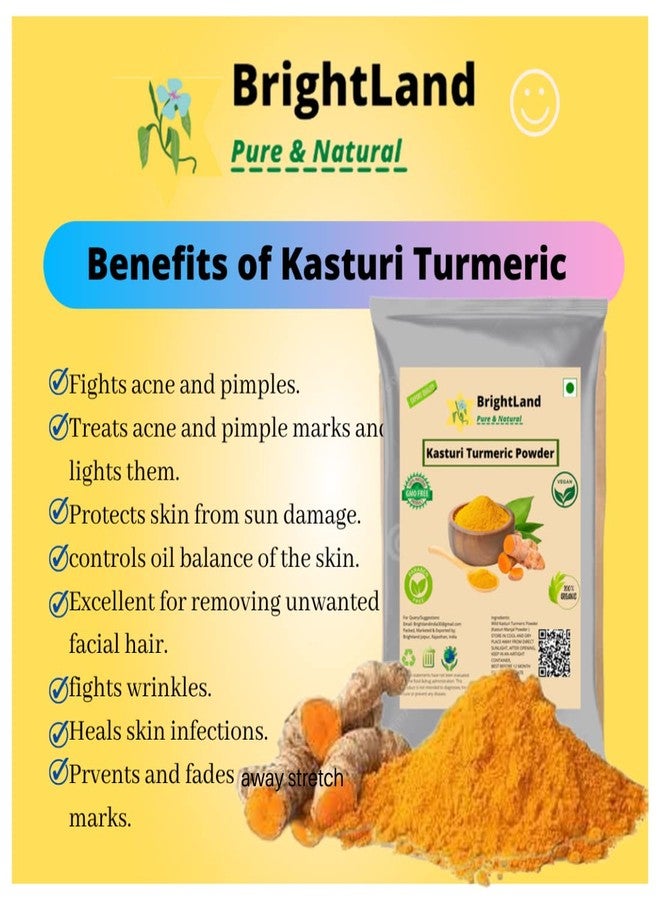 Brightland Natural Organic Wild Turmeric Powder Kasthuri Manjal Powder | Kasthuri Haldi Powder | Curcuma Aromatica | Jangli Amba Haldi For Skin&Face Whitening (100gm) - Image 2