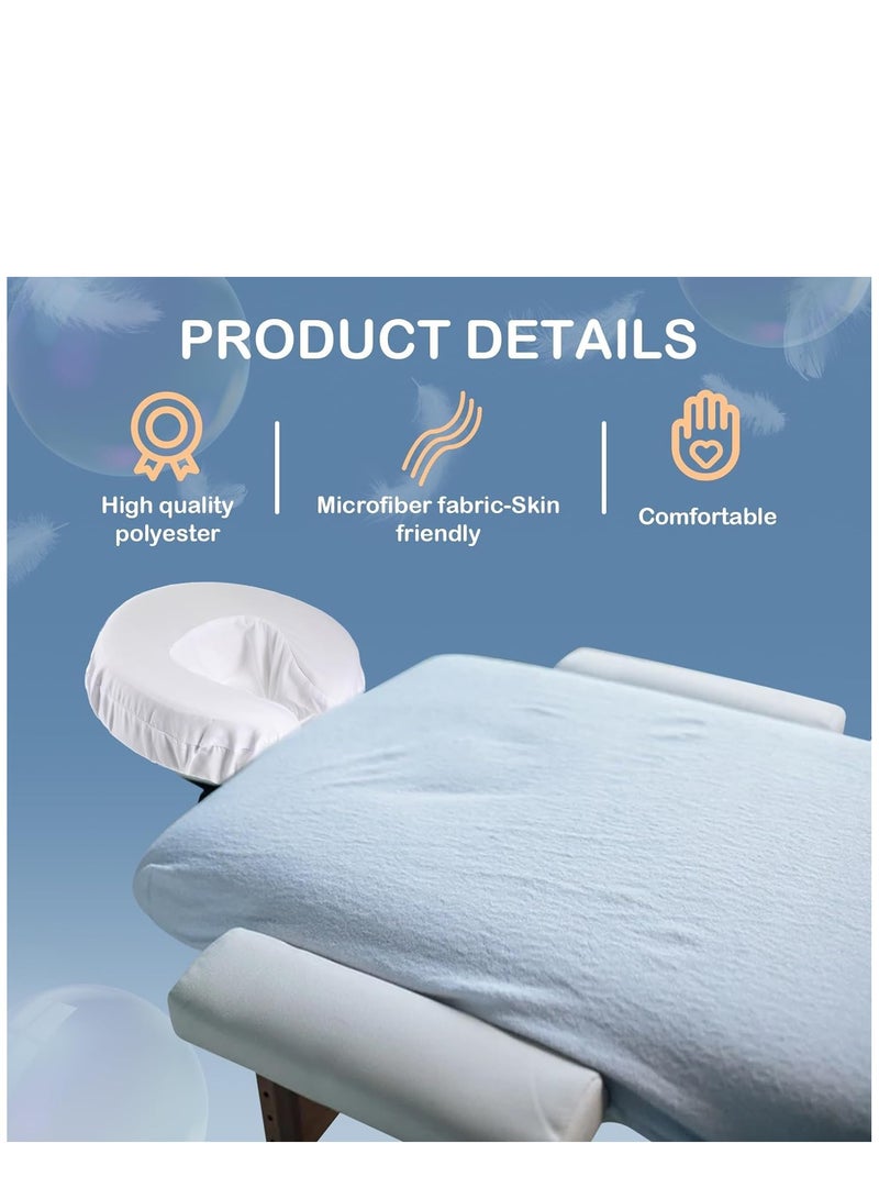 KASTWAVE 12 Pcs Face Cradle Covers for Massage Head Rest Covers Massage Bulk Microfiber Reusable Soft Thicker Massage Table Face Covers Oil Proof Headrest Cradle Sheets for Spa Beauty Salons (White) - Image 4
