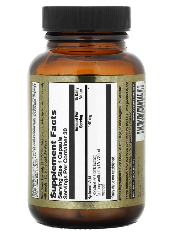 LifeTime Vitamins Natural Hyaluronic Acid 140 mg 30 Capsules - Image 2