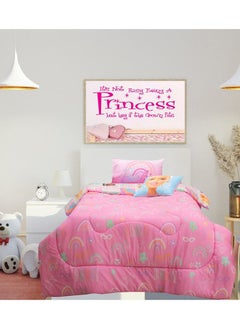 Kidz Klub Kidz Klub Barbie Doll Pink Comforter Twin 3pcs Set - Fabric 160TC Cotton Digital Print Panel - Size: 1pc comforter 160 x 230 cm + 1pc pillow case 50 x 75 cm + 1pc cushion cover 40 x 40 cm  - Image 1