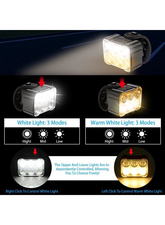 Ofiswadi 2 Packs USB Rechargeable Bike Light Set, Bicycle Safety Lights Front and Rear with 6+12 Modes, IPX4 Waterproof Headlight and Taillight for Night Riding/Cycling - Image 3