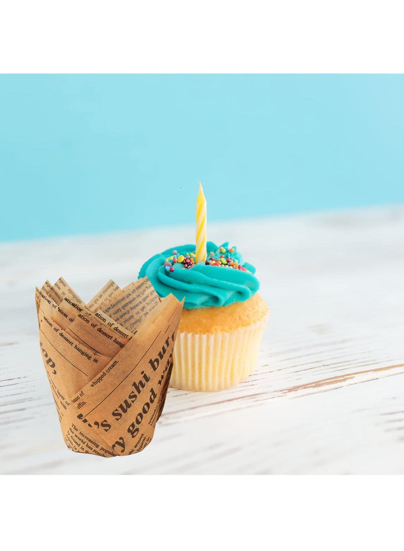 Sweet seven أكواب كعك التوليب - 50 قطعة علب خبز مقاومة للدهون لحفلات الزفاف، أعياد الميلاد، حفلات استقبال المواليد. - Image 3