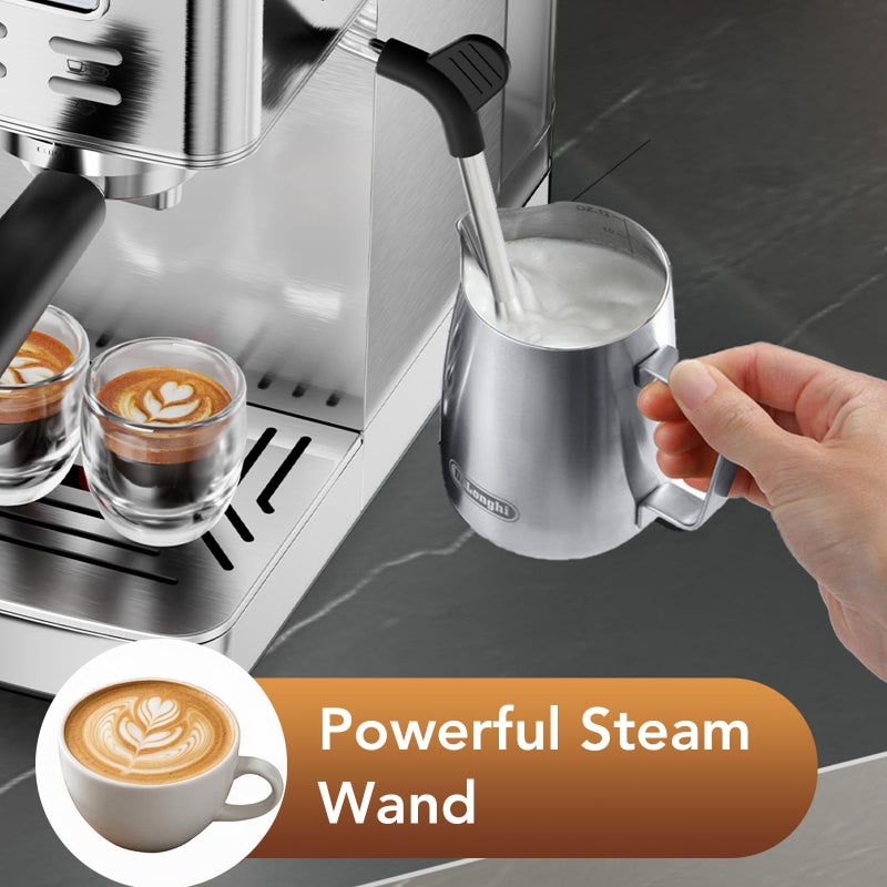 COWSAR Espresso Machine 20 Bar, Compact Commercial Espresso Maker with Milk Frother, Visual Pressure Gauge, Coffee Machine with 47oz Removable Water Tank and Capsule Funnel, for Cappuccino, Latte - Image 3