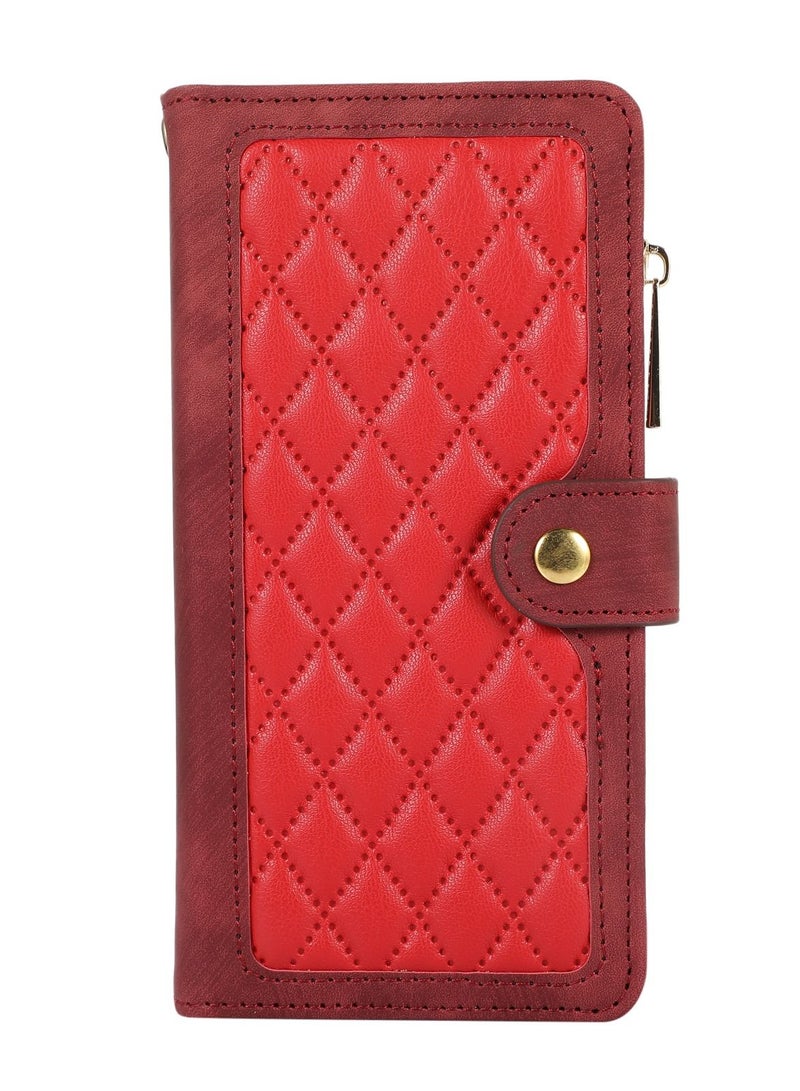 Suteni Flip Cover Card Slots Leather Phone Case for Samsung - Image 1