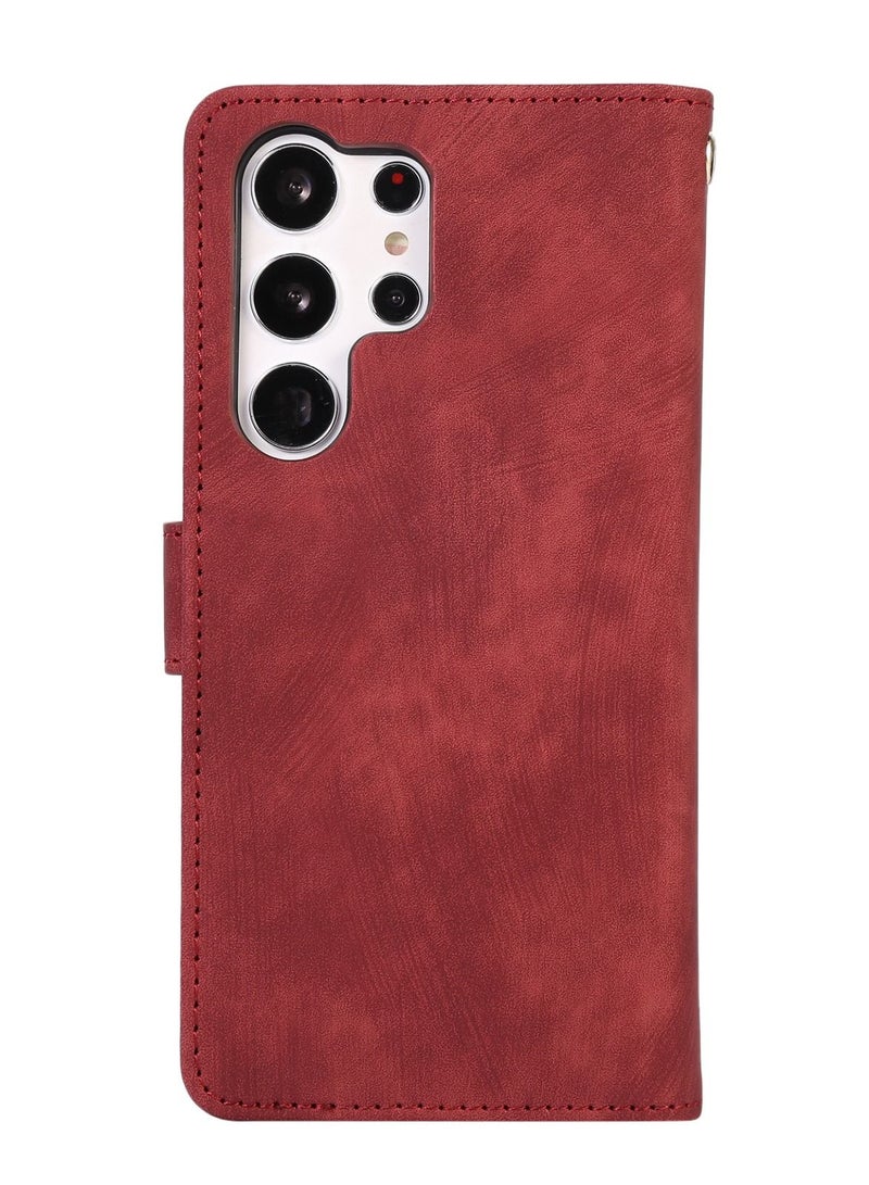 Suteni Flip Cover Card Slots Leather Phone Case for Samsung - Image 2