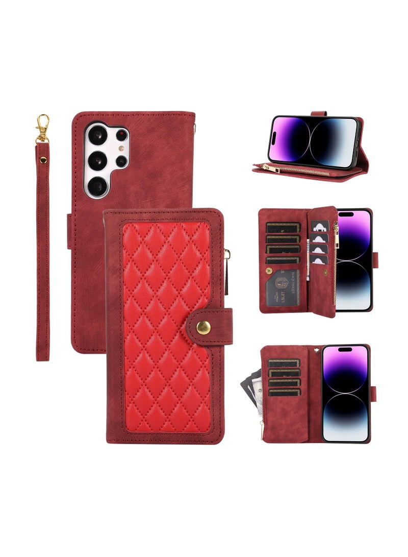 Suteni Flip Cover Card Slots Leather Phone Case for Samsung - Image 3