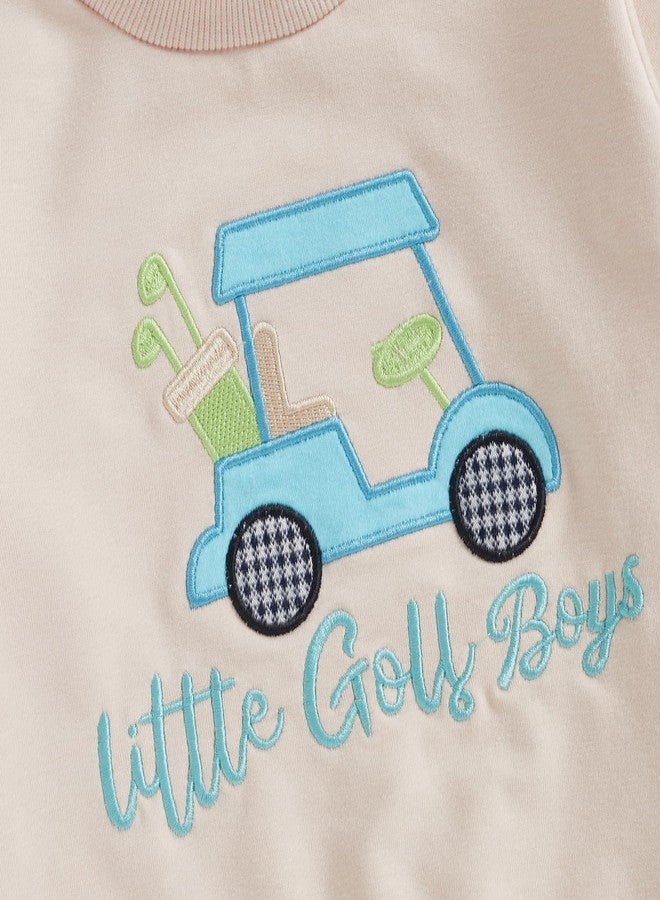 YINGISFITM Toddler Boy Girl Outfit Long Sleeve Golf Cart Sweatshirt + Jogger Pants Sets Baby Boys Girls Fall Winter Clothes (Blue-Golf Cart, 6-12 Months) - Image 5