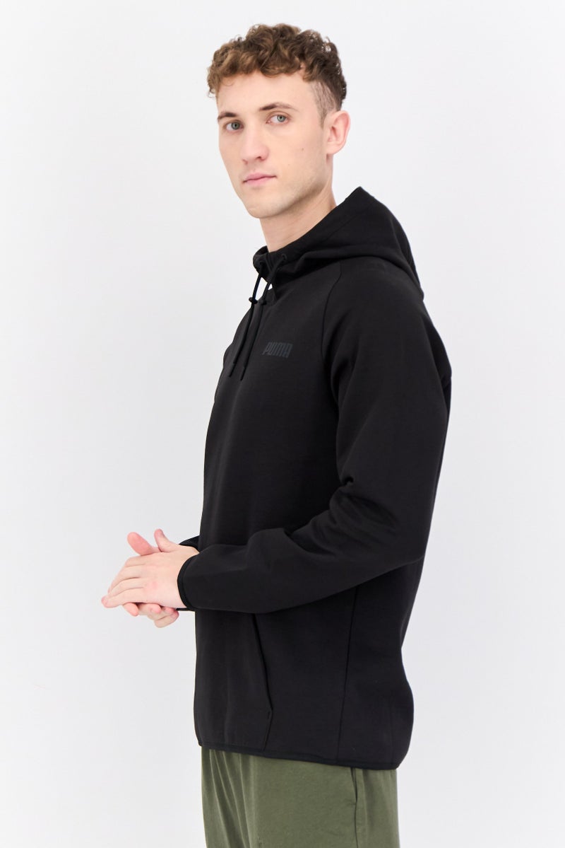 PUMA ملابس رياضية للرجال بأكمام طويلة، سويت شيرت للتدريب، أسود - Image 2