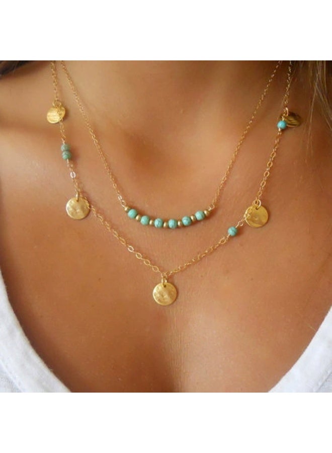 Goolsky قلادة طبقات بسيطة للنساء - مجموعة سلاسل ذهبية متعددة الطبقات، مجوهرات أنيقة للاستخدام اليومي، سلاسل قابلة للتعديل مضادة للتأكسد، هدايا للاستخدام اليومي لها - Image 3