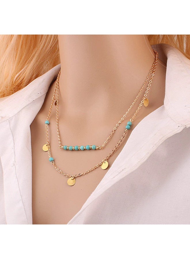 Goolsky قلادة طبقات بسيطة للنساء - مجموعة سلاسل ذهبية متعددة الطبقات، مجوهرات أنيقة للاستخدام اليومي، سلاسل قابلة للتعديل مضادة للتأكسد، هدايا للاستخدام اليومي لها - Image 1