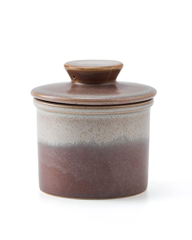 XELA Ceramic Butter Crock, The Original Reactive Two-Colour Glaze, Butter Dish With Water Line for Spreadable Fresh Butter - Ziying - Image 1
