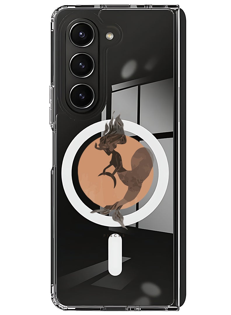 Theodor Magnetic Case for Samsung Galaxy Z Fold 5 Compatible with MagSafe Wireless Charging, Shockproof Phone Bumper Cover Pisces - Image 1