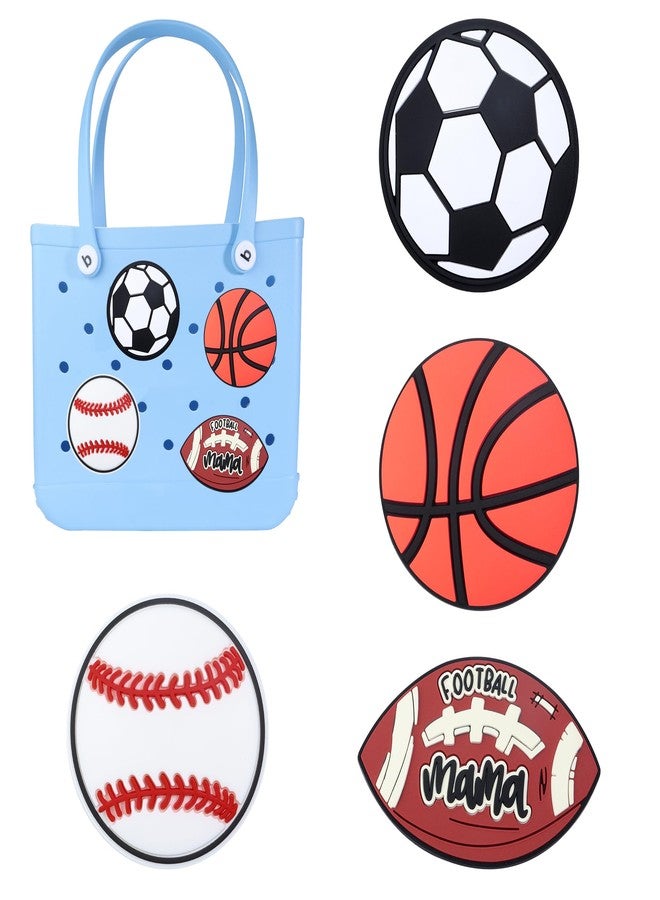 Linsoir Beads 4 Pcs Bogg Bag Charms Sports Charms for Bogg Bag Accessories Insert Bag Accessories Compatible with Simply Southern Beach Totes Handbags All Size Cute Bogg Bag Charm Accessories Set for Women Girls Bag Accessories - Image 1
