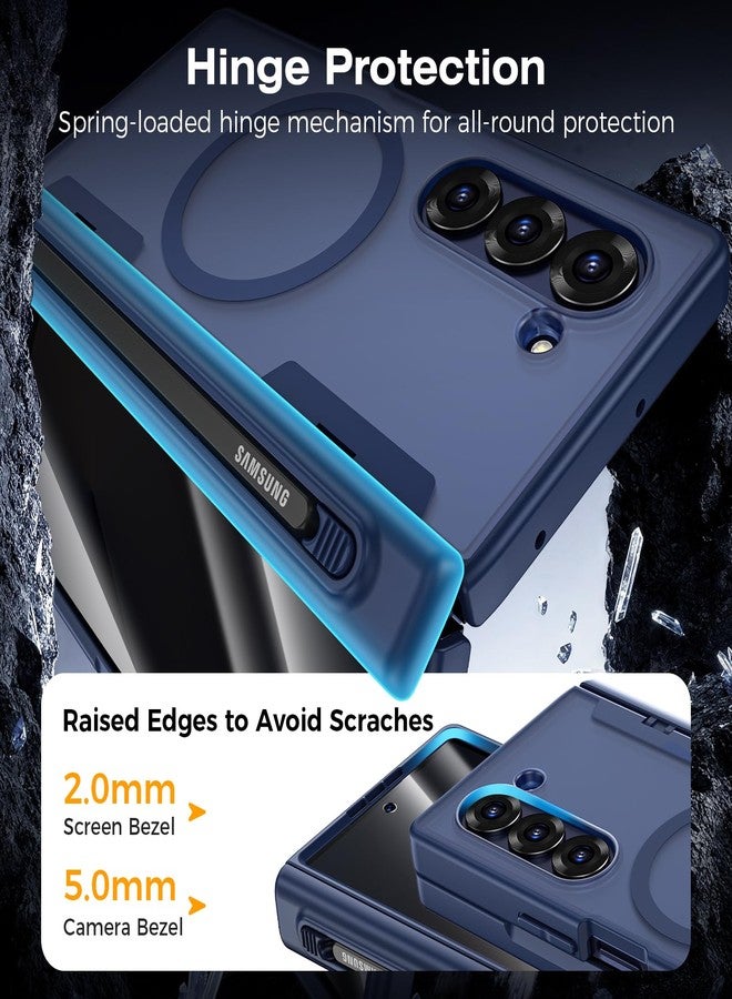 VEGO for Galaxy Z Fold 6 Case with Privacy Screen Protector[Compatible with Magsafe][Built-in S Pen Solt][Hinge Protection] Full Body Military-Grade Shockproof Phone Case for Samsung Z Fold 6 (Blue) - Image 4