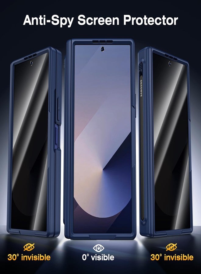 VEGO for Galaxy Z Fold 6 Case with Privacy Screen Protector[Compatible with Magsafe][Built-in S Pen Solt][Hinge Protection] Full Body Military-Grade Shockproof Phone Case for Samsung Z Fold 6 (Blue) - Image 3