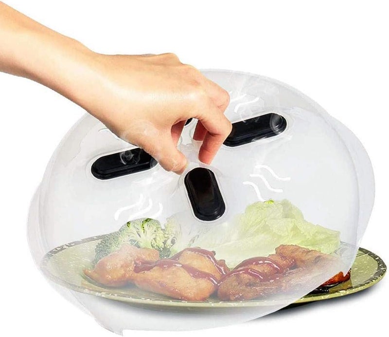 Magnetic microwave cover with steam vents; BPA-free, dishwasher-safe, prevents splatter and retains moisture. - Image 1
