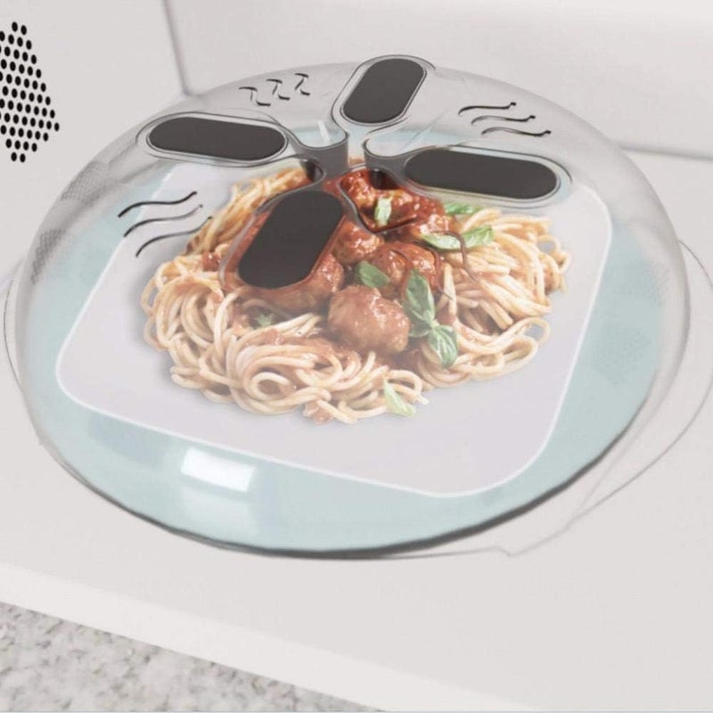 Magnetic microwave cover with steam vents; BPA-free, dishwasher-safe, prevents splatter and retains moisture. - Image 2