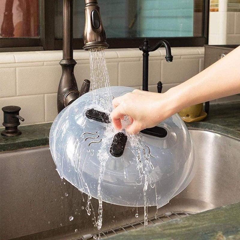 Magnetic microwave cover with steam vents; BPA-free, dishwasher-safe, prevents splatter and retains moisture. - Image 3