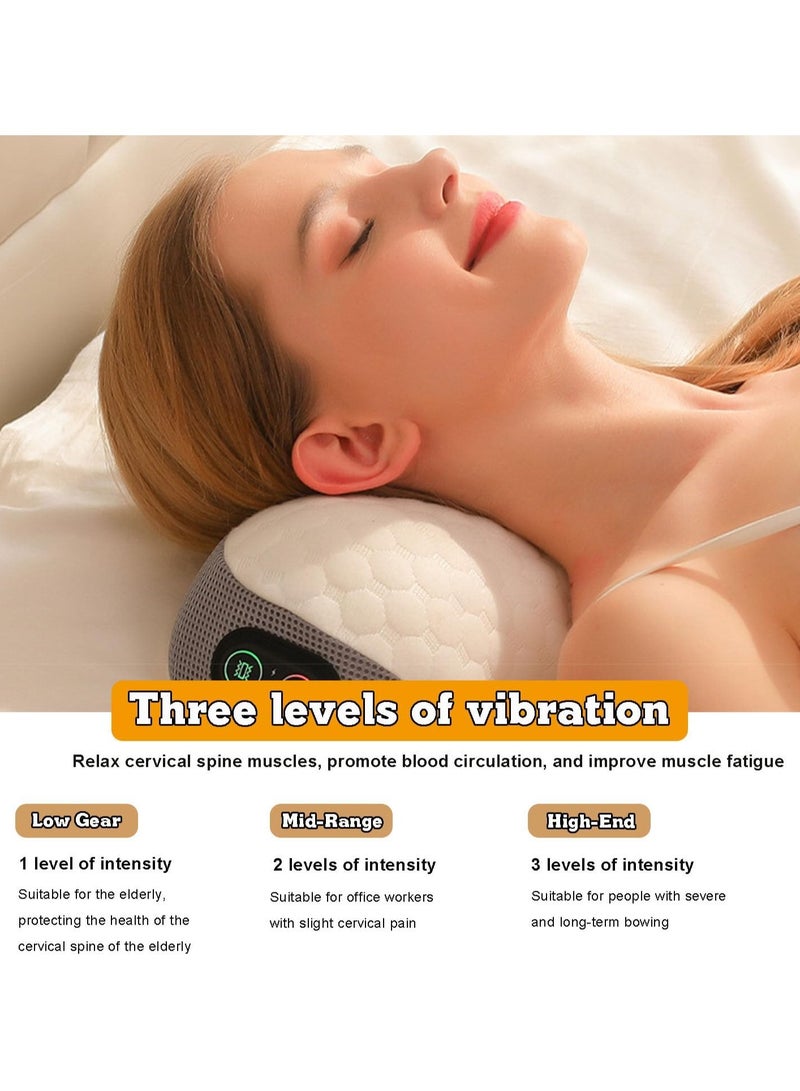 AROAQ Neck Pillows for Pain Relief Sleeping, Memory Foam Neck Pillow with USB Heating and Vibration Massage, Neck Support Pillow Cervical Pillows for Bed - Image 3