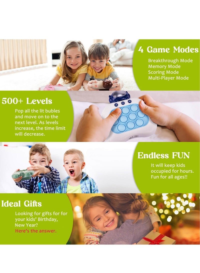 Captaintech Handheld Game for Kids Aldult Push Pop Game It Fidget Toys Quick Push Game Whack a Mole Puzzle Game Machine Bubble Stress Pop Light Up Game Multiple Game Modes Birthday Gifts Children Green - Image 5