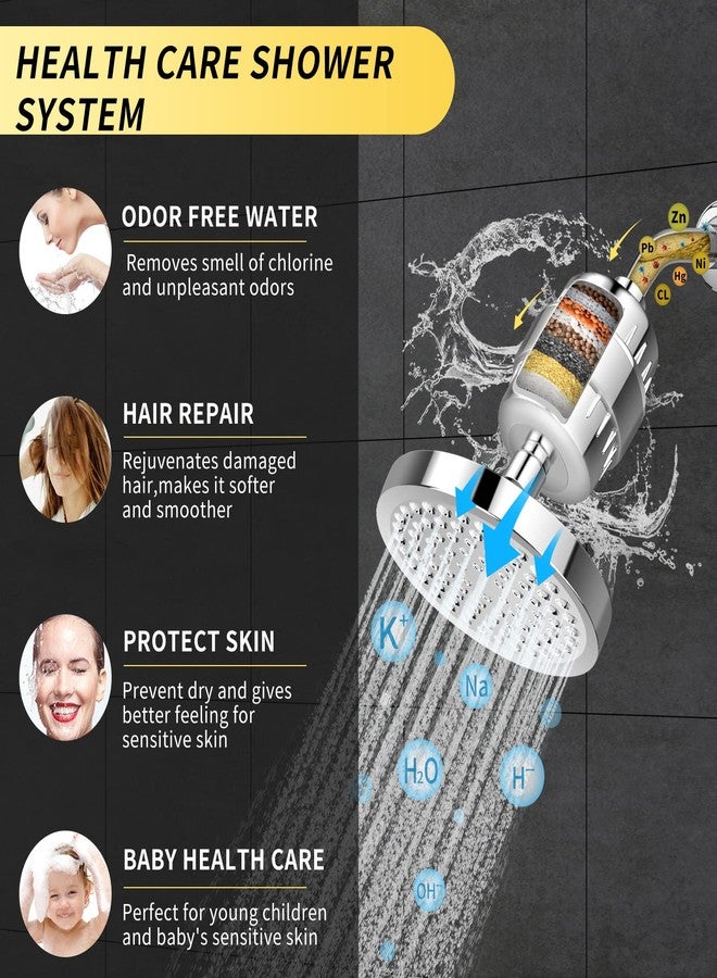 FEELSO Shower Head and 15 Stage Shower Filter, Rain Filtered Shower Head - Image 2