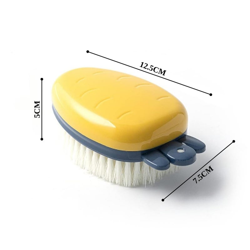 TASKHOUSE Multipurpose Cleaning Brush Handheld Laundry Scrubber with Soft Bristles for Clothes, Shoes, Floors, Sink, Bathtub (Yellow, 1 Piece) - Image 2