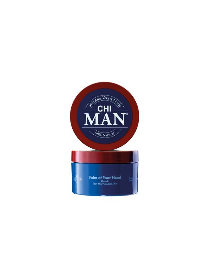 CHI Man Palm Of Your Hand Pomade, Styling Product With Light-Hold & Medium-Shine, Oud Fragrance, Cruelty & Paraben-Free, 3 Oz - Image 1
