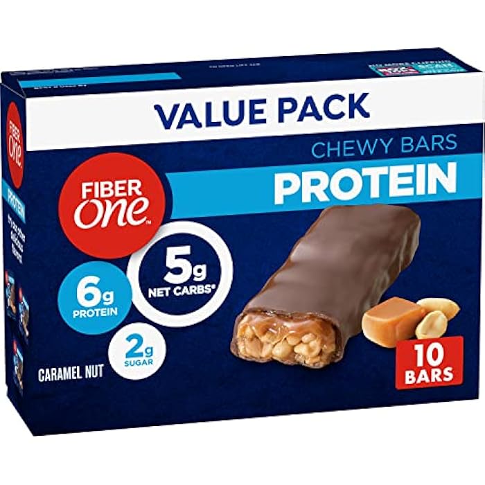 Fiber One Chewy Protein Bars, Caramel Nut, Protein Snacks, 10 ct - Image 1