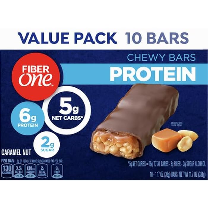 Fiber One Chewy Protein Bars, Caramel Nut, Protein Snacks, 10 ct - Image 4