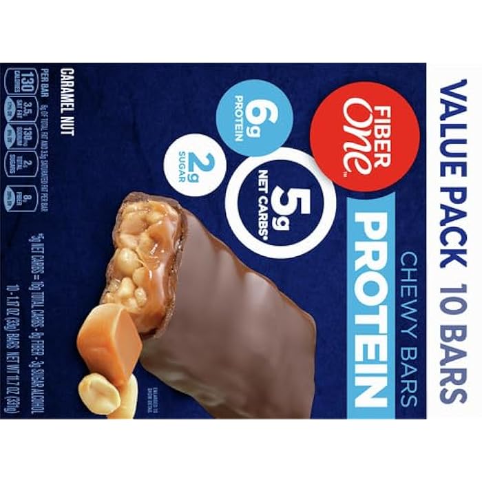 Fiber One Chewy Protein Bars, Caramel Nut, Protein Snacks, 10 ct - Image 5