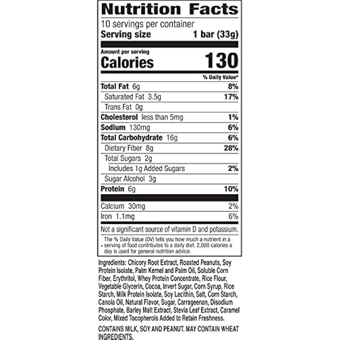 Fiber One Chewy Protein Bars, Caramel Nut, Protein Snacks, 10 ct - Image 2