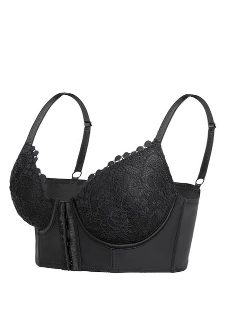 حمالة صدر نسائية بأزرار أمامية وتصميم مضاد للترهل مع دعم متجمع من الأسفل