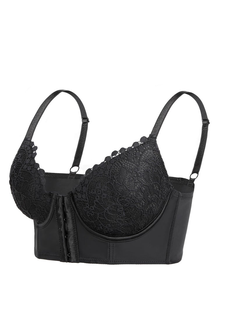 Women Bra with Front Button Anti Sagging Design Widened Bottom Gathered Support  - Image 1
