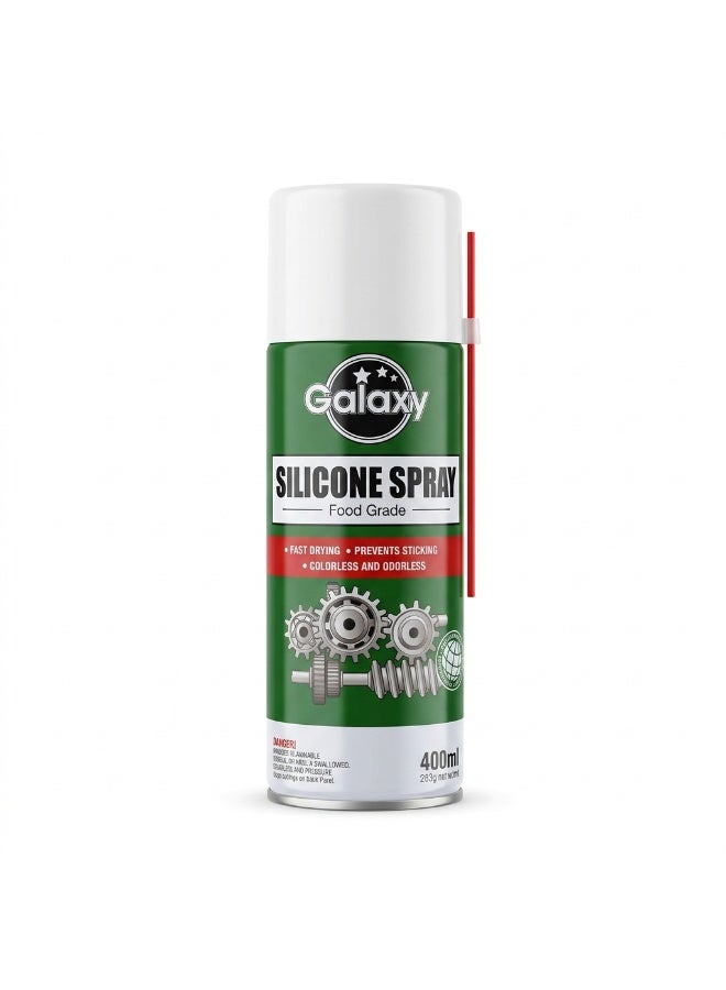 Galaxy Food Grade Silicone Spray 400ml - Non-Stick Lubricant for Kitchen Baking & Industrial Use - Fast Drying, Colorless & Odorless - Prevents Sticking on Cookware, Molds & Machinery - Image 1