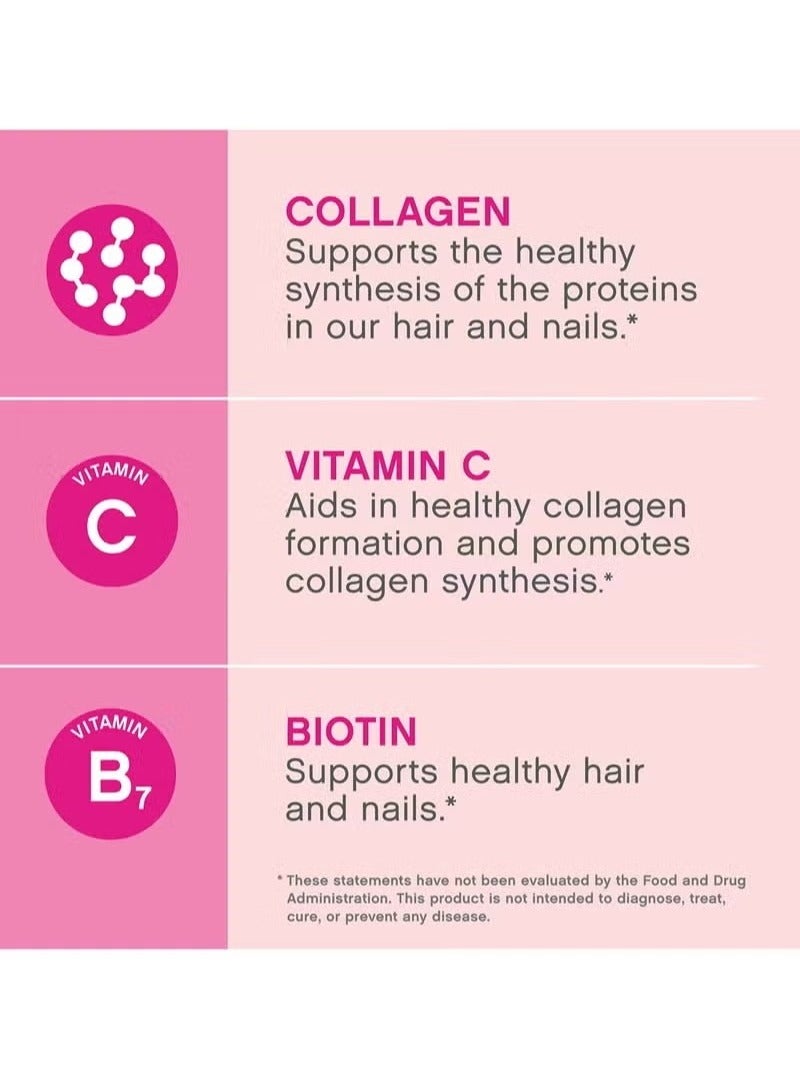 لايفسل ببتيدات الكولاجين الفائقة + فيتامين C والبيوتين 3 جرام كولاجين لكل حصة، خالي من الغلوتين، يعزز الشعر الصحي، البشرة الجميلة، ودعم الأظافر، مكمل غذائي، 60 كبسولة - Image 3