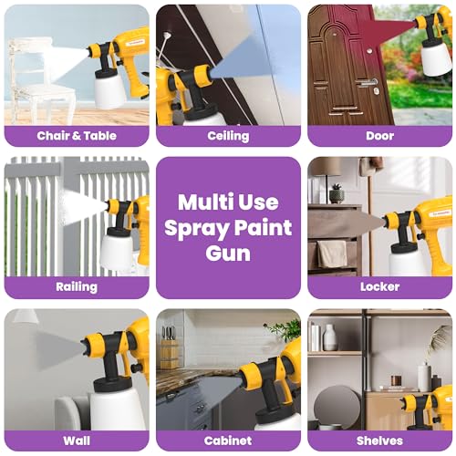 Asian Paints بخاخ الطلاء من آسيان باينتس تروكير 550 واط مع حاوية سعة 800 مل | بخاخ طلاء كهربائي مع كابل بطول 2 متر وقابس VDE | فوهة 2.5 مم | سرعة المحرك تصل إلى 32000 دورة في الدقيقة | طلاء داخلي وخارجي، أصفر - Image 4