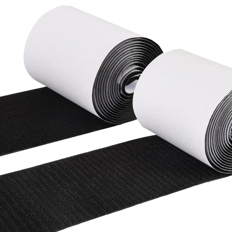 COCOBOO 4 Inch x 9 Feet Hook and Loop Tape for Couch Cushions, Strips with Adhesive, Nylon Self Adhesive Heavy Duty Strips for Home Office School Car and Crafting Organization - Image 1